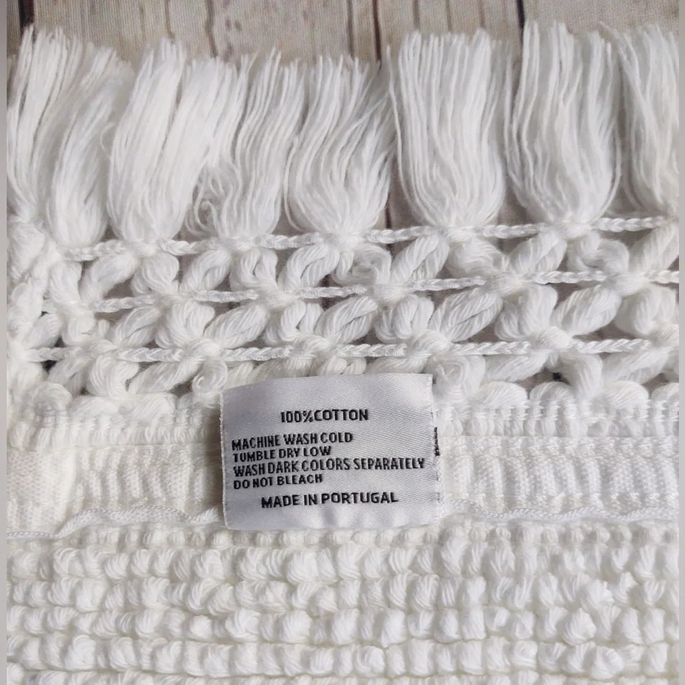 🎁Piscatextil Cotton Collection Bath Mat with Embroidery & Tassels (24